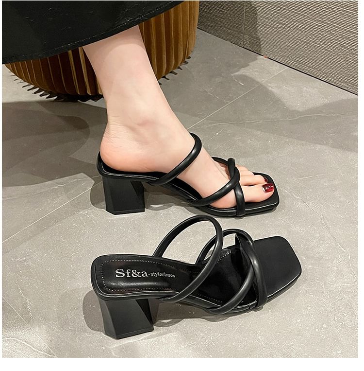Sandals Slide Block Heel