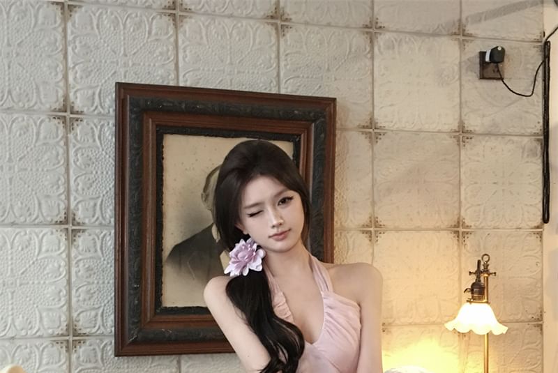 V-Neck A-Line Plain / Flowy Skirt Top Cami Maxi