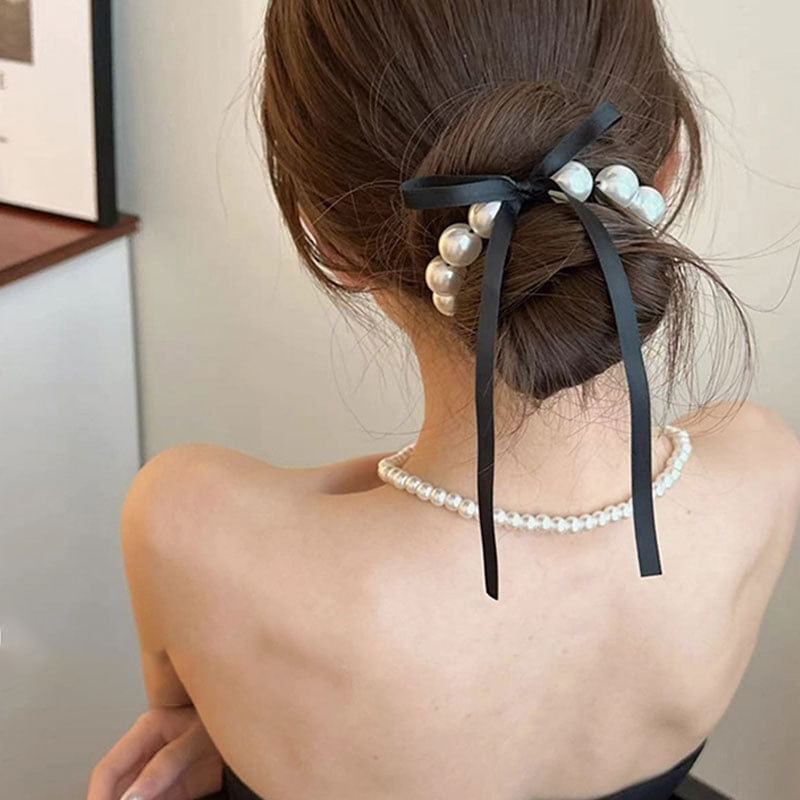 Bow Beaded Hair Tie