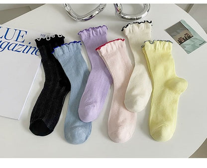 Contrast Trim Socks Set