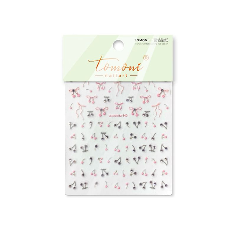 Bow Rhinestone Nail Art Stickers (Various Designs)