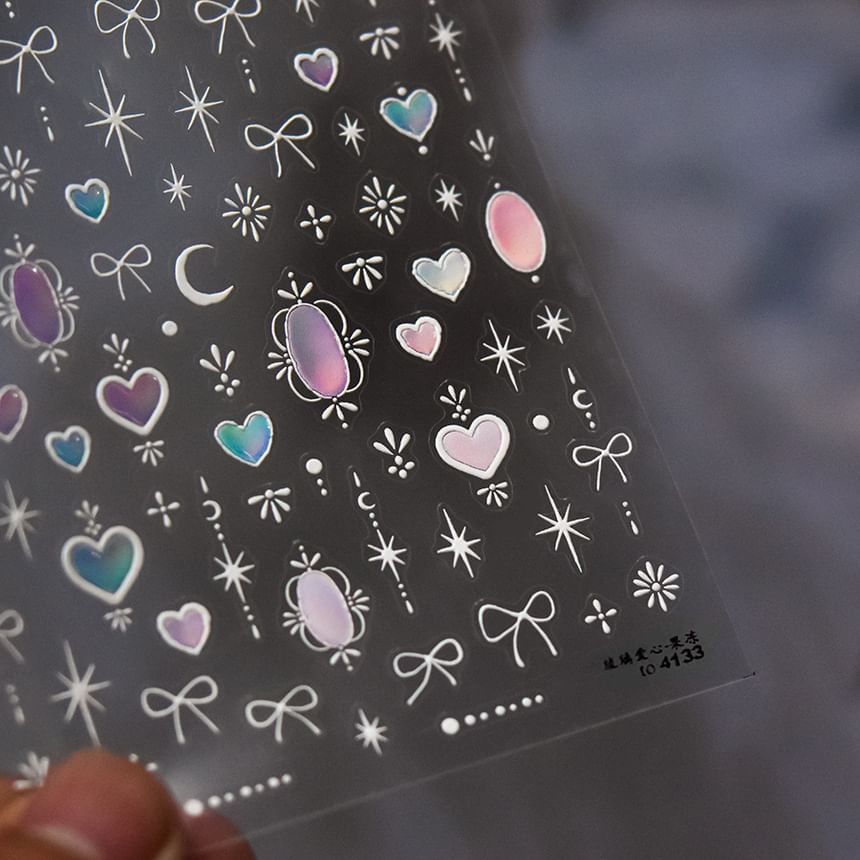 Heart Moon & Star Nail Art Stickers (Various Designs)