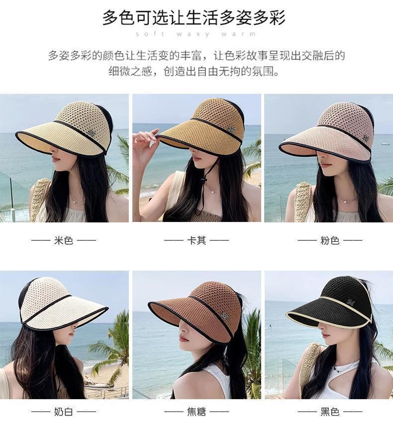 Lettering Open Hat Trim Contrast Top Sun