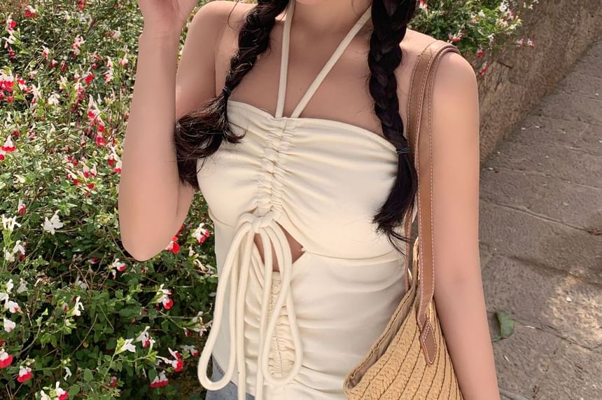 Straw Hat Embroidered Bow Sun