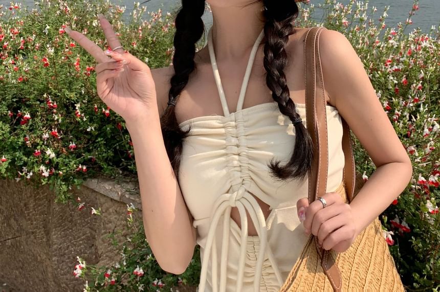 Straw Hat Embroidered Bow Sun