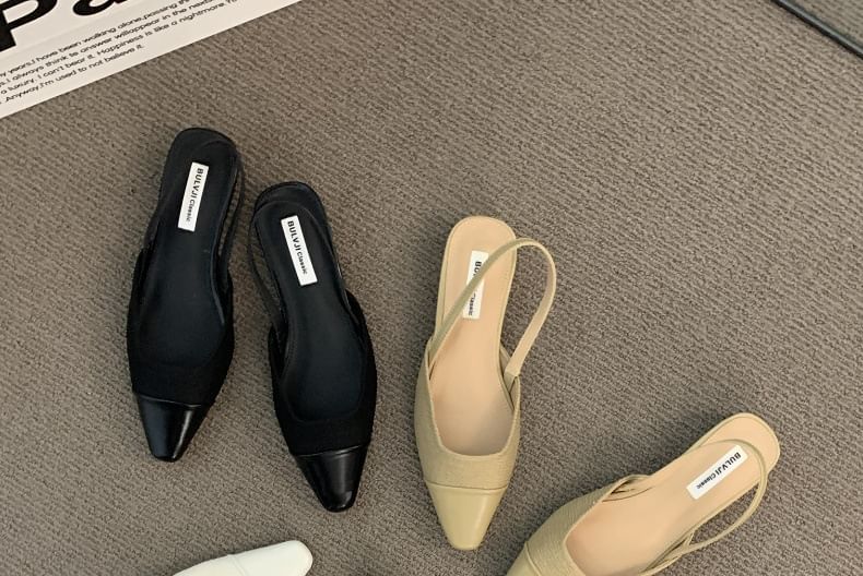 Square Pumps Cap Toe Slingback
