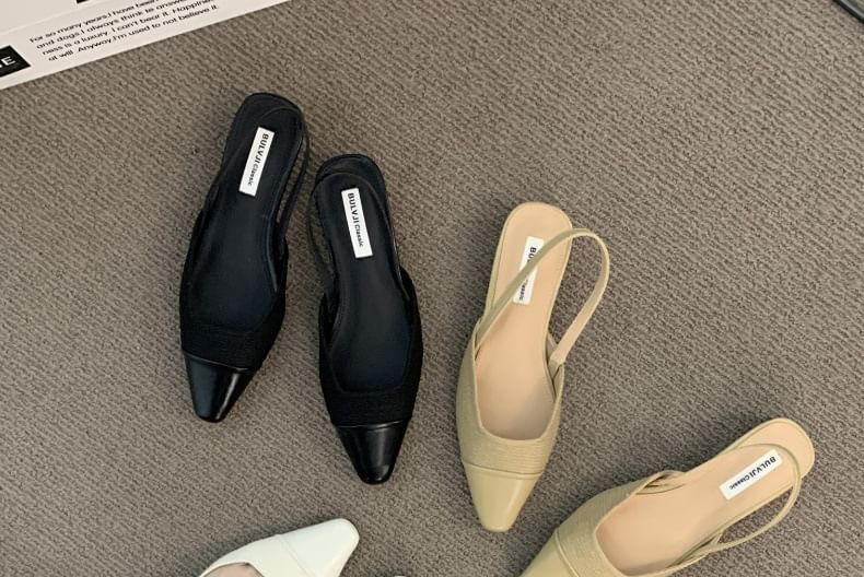 Square Pumps Cap Toe Slingback