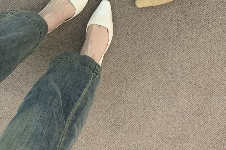 Square Pumps Cap Toe Slingback