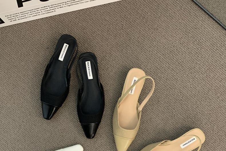 Square Pumps Cap Toe Slingback