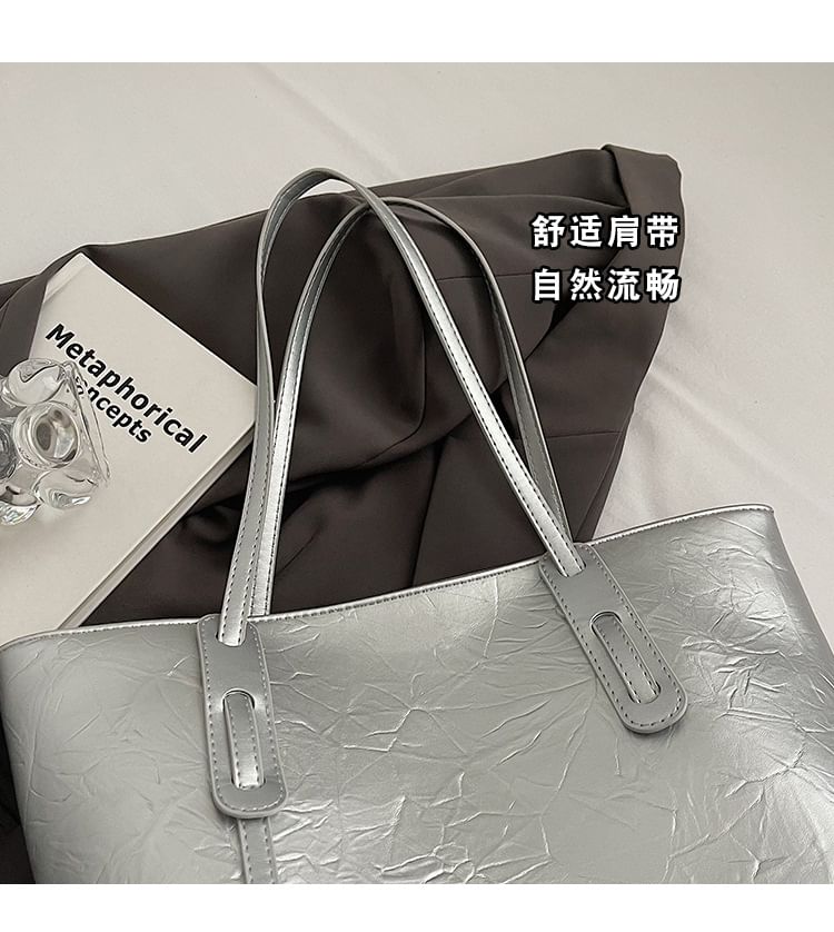 Leather Tote Faux Plain Bag