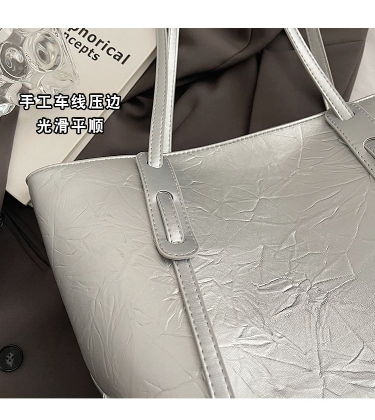 Leather Tote Faux Plain Bag