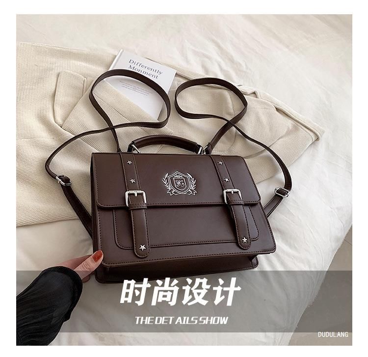 Faux Embroidered Satchel Studded Backpack Leather