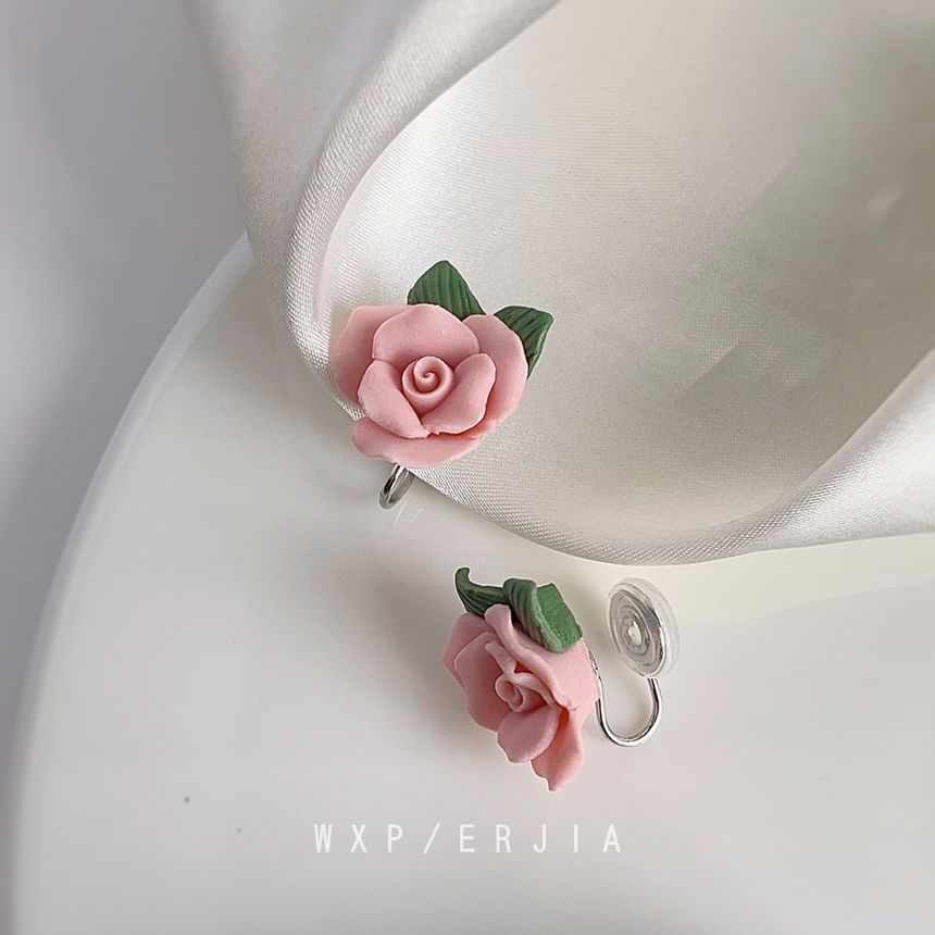 Ceramic Ear Cuff Floral Alloy
