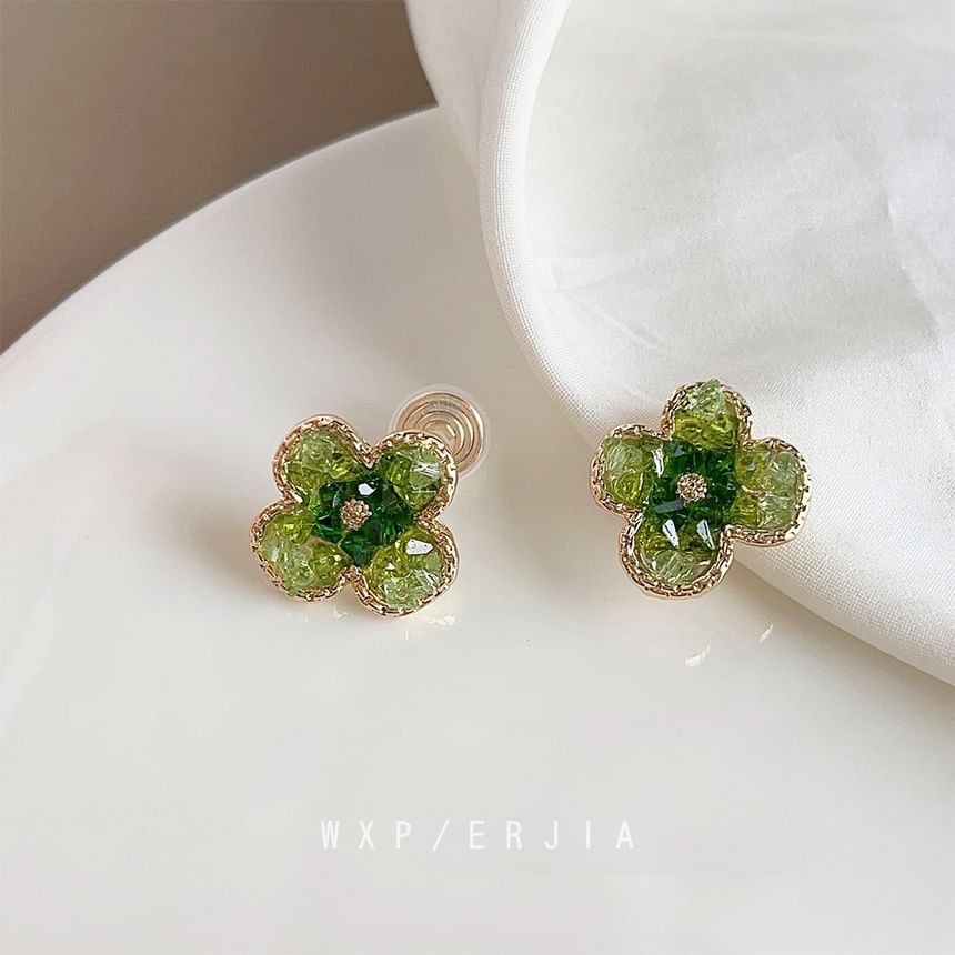 Clover Alloy Crystal Cuff Faux Ear