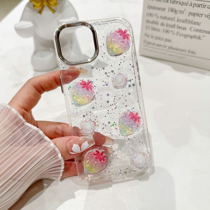 Clear Floral Phone Case For iPhone 11, 11 Pro, 11 Pro Max, 12/12 Pro, 12 Pro Max, 13, 13 Pro, 13 Pro Max, 14, 14 Plus, 14 Pro, 14 Pro Max, 15, 15 Pro, 15 Pro Max