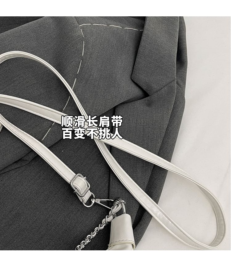 Chain Strap Faux Leather Crossbody Bag / Bag Charm / Set