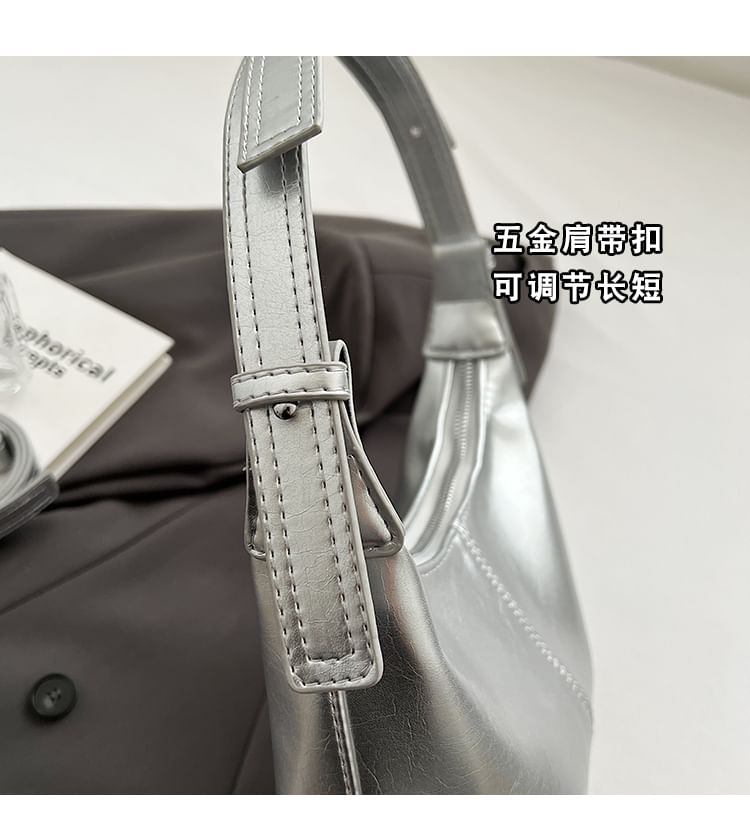 Faux Leather Bow Shoulder Bag