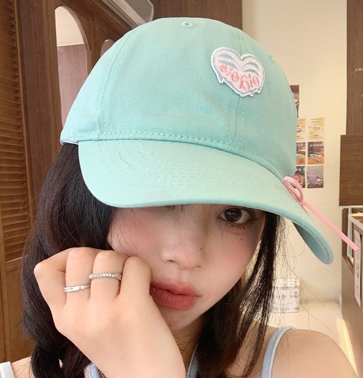 Baseball Cap Applique Heart