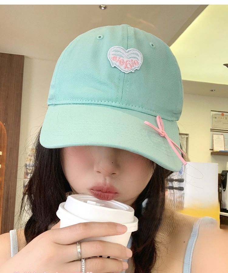 Baseball Cap Applique Heart