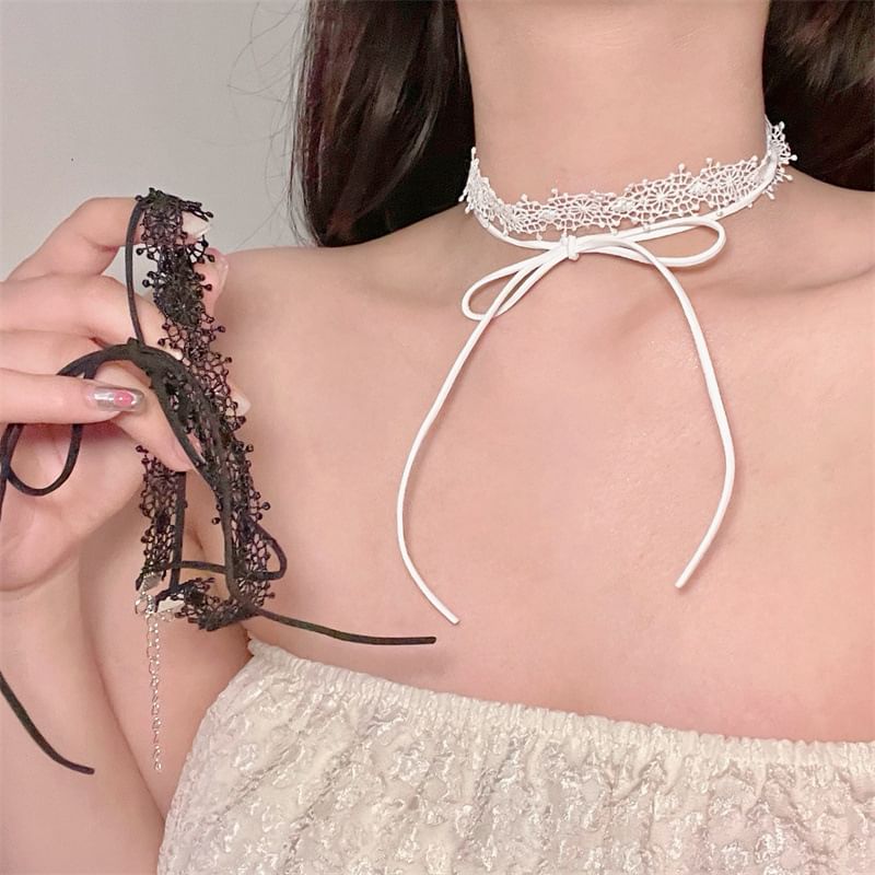Black Choker Lace Necklace
