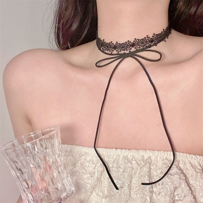 Black Choker Lace Necklace