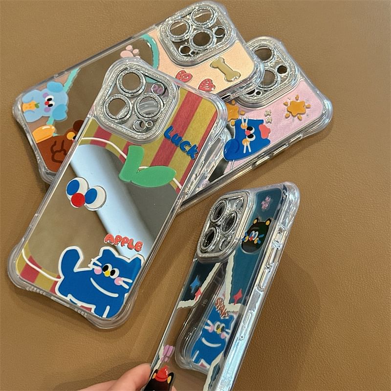 Phone Cartoon Mirrored Case