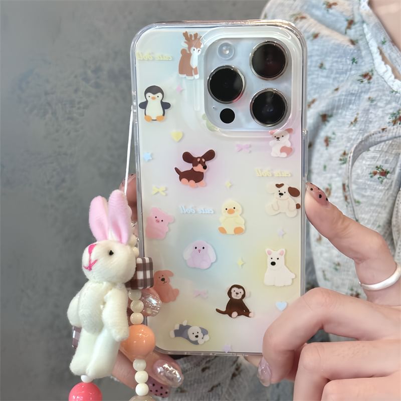 Animal Phone Case / Strap / Set - iPhone 15 Pro Max / 15 Pro / 15 Plus / 15 / 14 Pro Max / 14 Pro / 14 Plus / 14 / 13 Pro Max / 13 Pro / 13 / 13 mini / 12 Pro Max / 12 Pro / 12 / 12 mini / 11 Pro Max / 11 Pro / 11