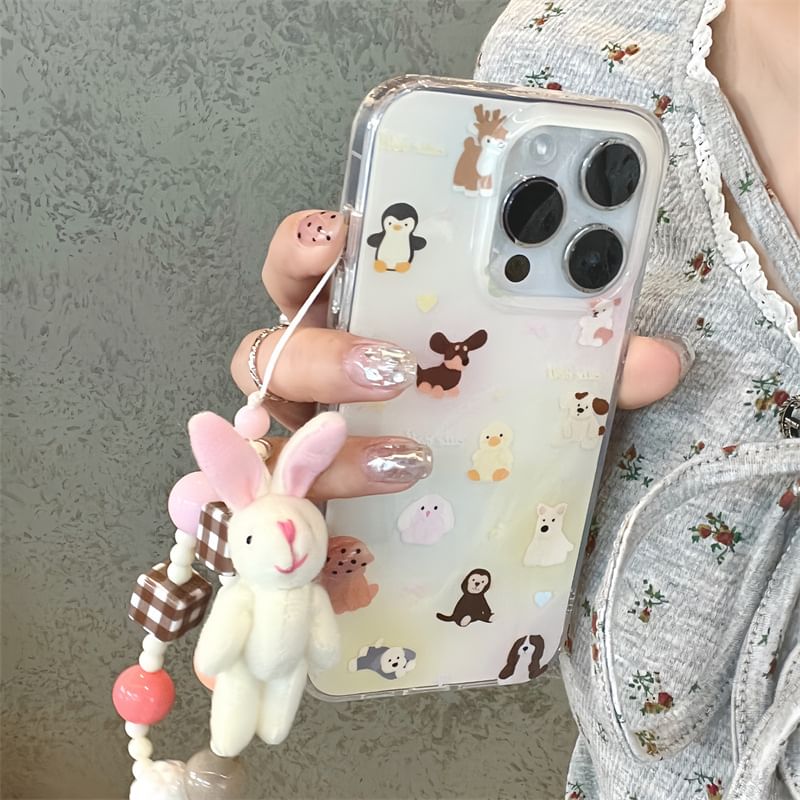 Animal Phone Case / Strap / Set - iPhone 15 Pro Max / 15 Pro / 15 Plus / 15 / 14 Pro Max / 14 Pro / 14 Plus / 14 / 13 Pro Max / 13 Pro / 13 / 13 mini / 12 Pro Max / 12 Pro / 12 / 12 mini / 11 Pro Max / 11 Pro / 11