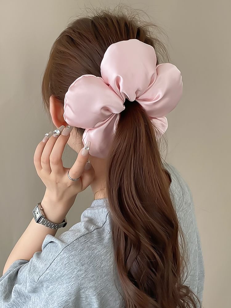 Satin Flower Scrunchie