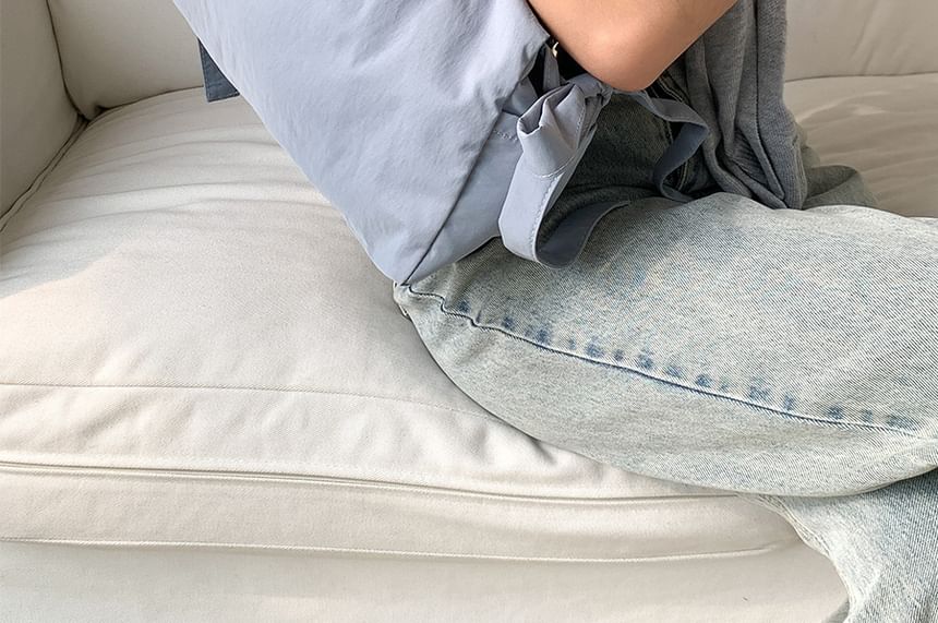 Bag Bow Plain Tote Accent Nylon