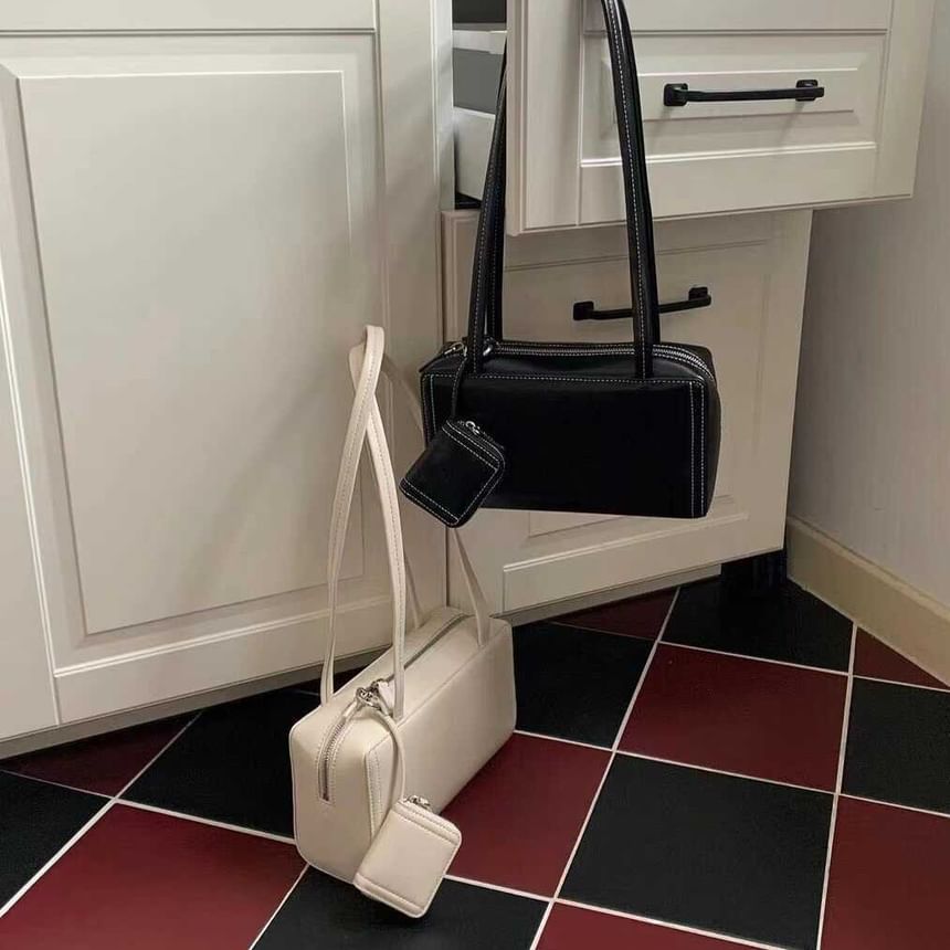 Bag Plain Shoulder Faux Leather