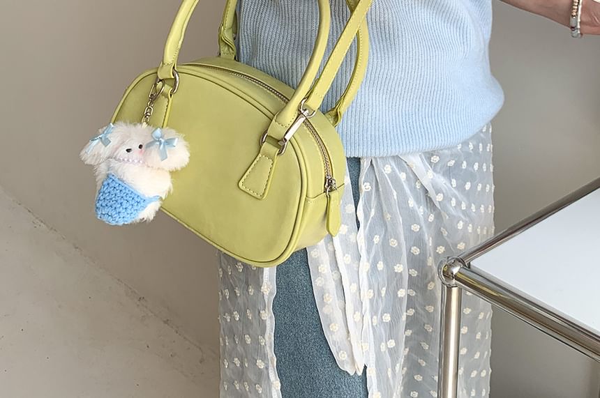 Leather Faux Bag Plain Bowler