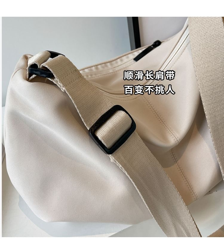 Plain Canvas Zip Crossbody Bag