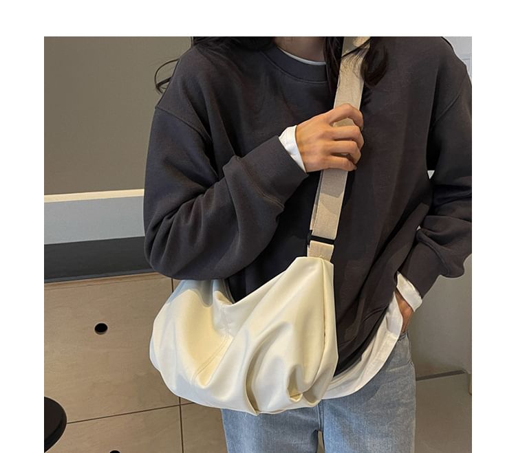 Plain Canvas Zip Crossbody Bag