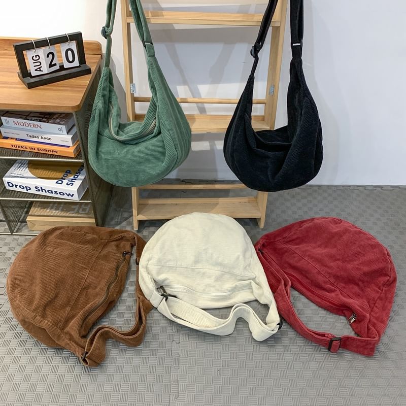 Corduroy Zip Crossbody Bag