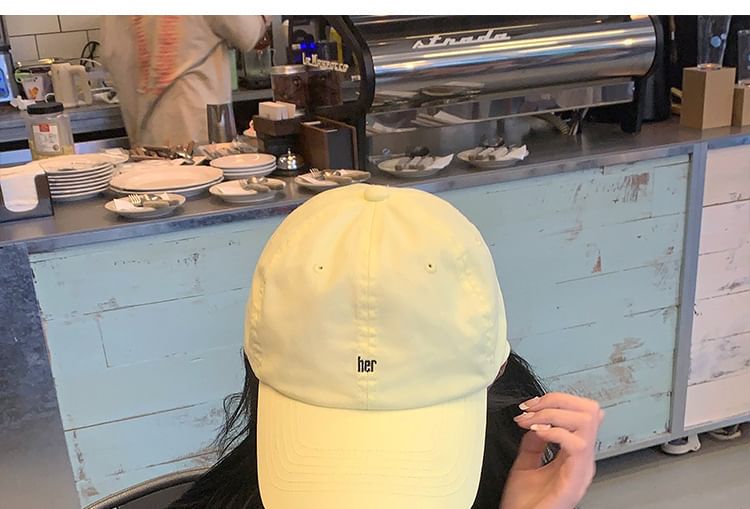 Embroidered Curved Cotton Brim Baseball Cap