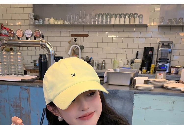 Embroidered Curved Cotton Brim Baseball Cap