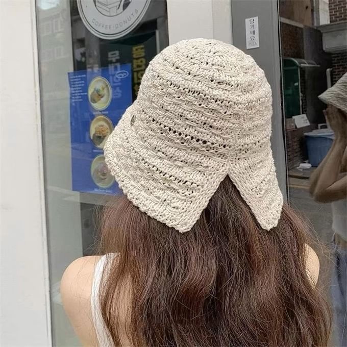 Textured Bucket Hat Wide Brim