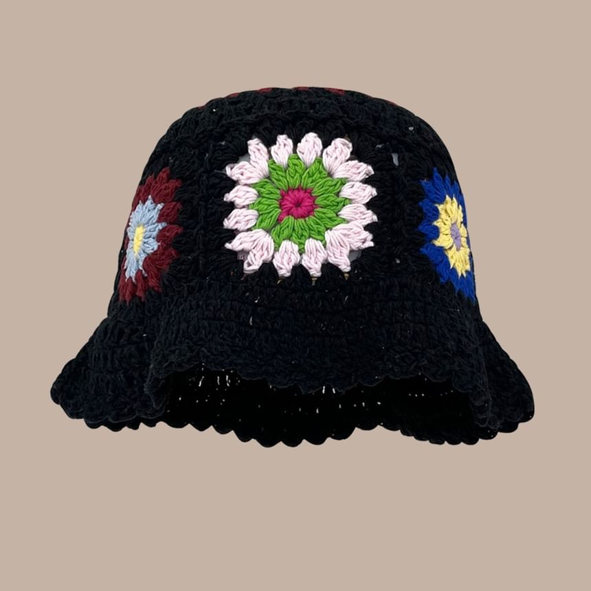 Floral Crochet Cloche Hat