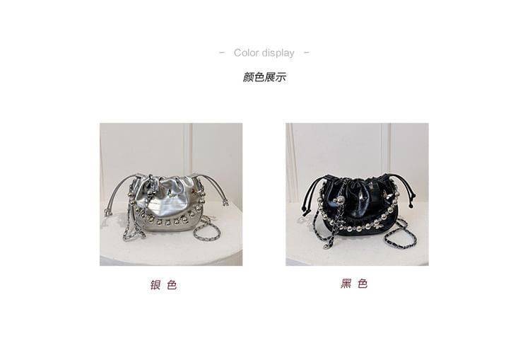 Butterfly Drawstring Chain Crossbody Bag