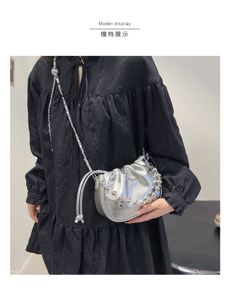 Butterfly Drawstring Chain Crossbody Bag