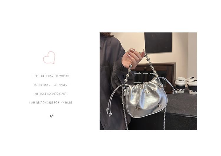 Butterfly Drawstring Chain Crossbody Bag