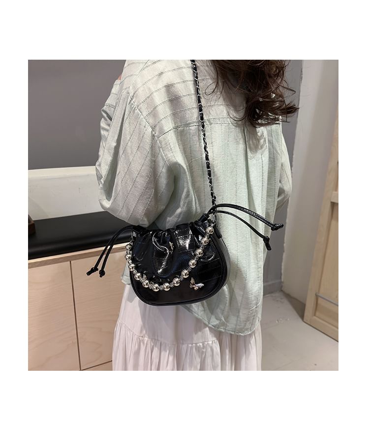 Butterfly Drawstring Chain Crossbody Bag