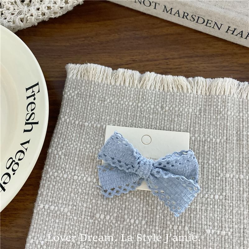 Perforated Plain Bow Hair Clip / Hair Tie