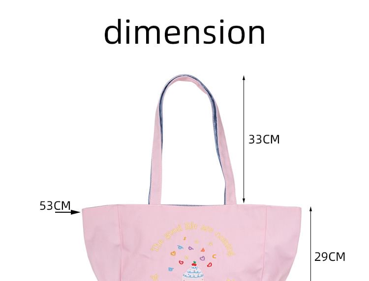 Embroidered Canvas Tote Bag