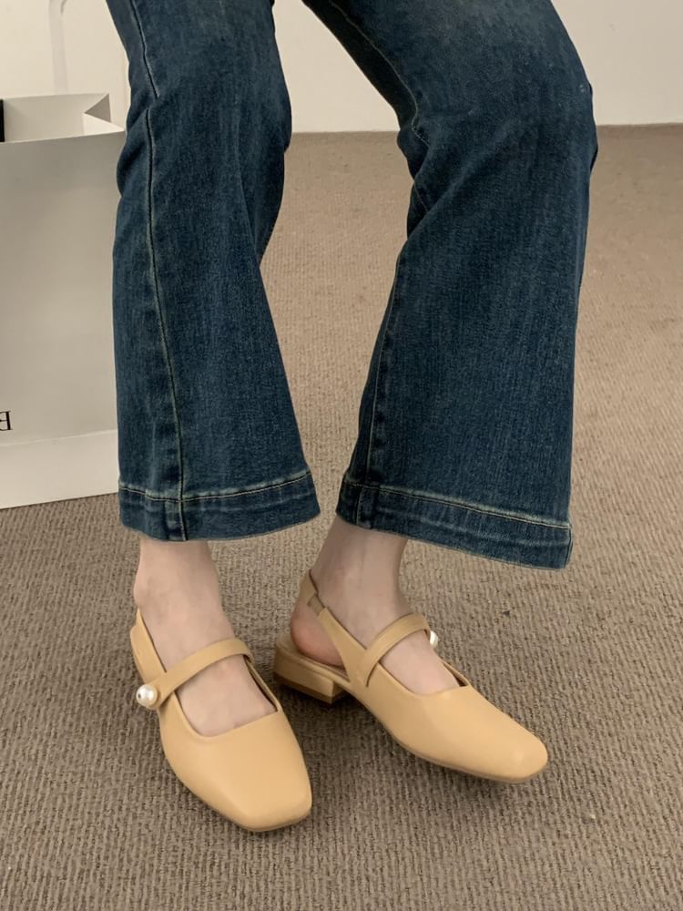 Jane Toe Mary Slingback Shoes Square