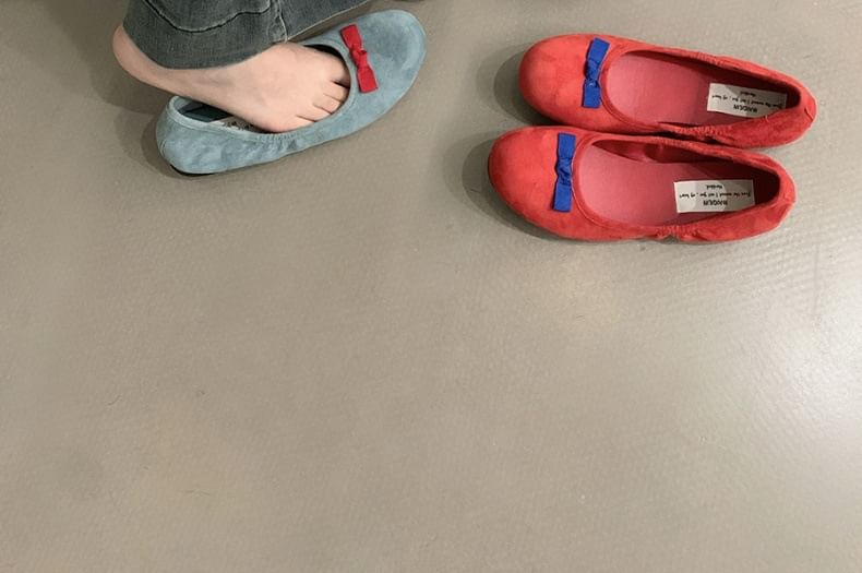 Bow Faux Suede Flats