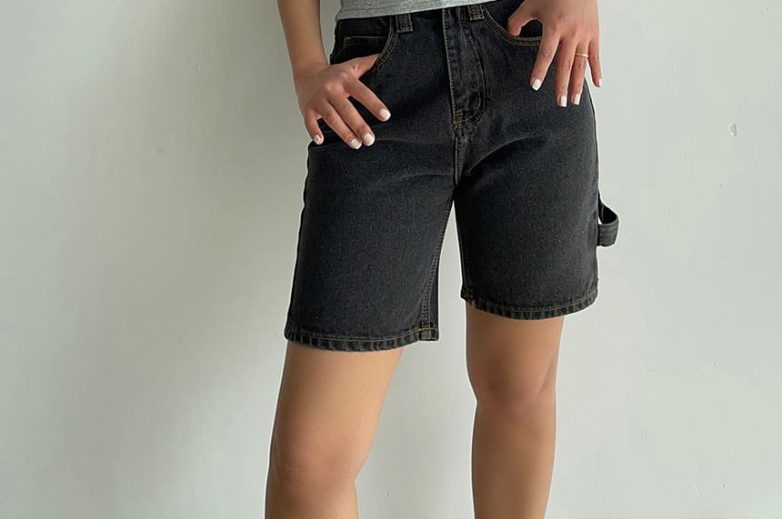 High-Waist Denim Shorts
