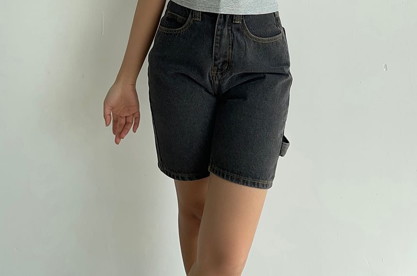 High-Waist Denim Shorts