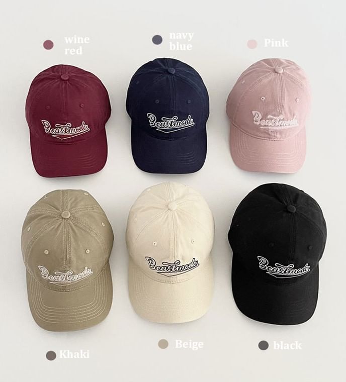 Lettering Embroidered Baseball Cap